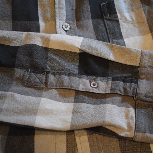 Timberland Men's Size XXL Black/White/Gray Buffalo Plaid Button Down Shirt - Picture 7 of 12